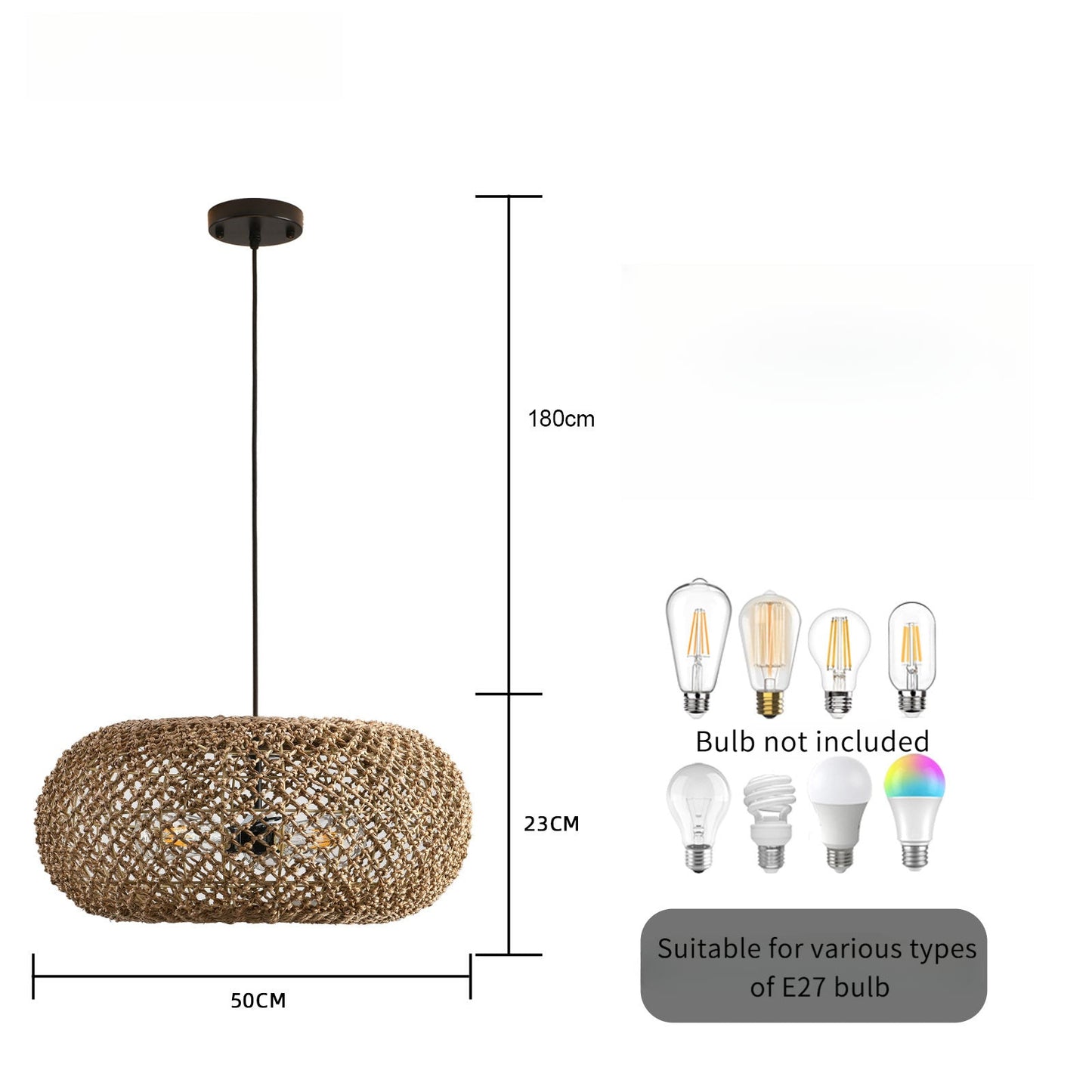 Wabi-Sabi Rattan Woven Pendant Light
