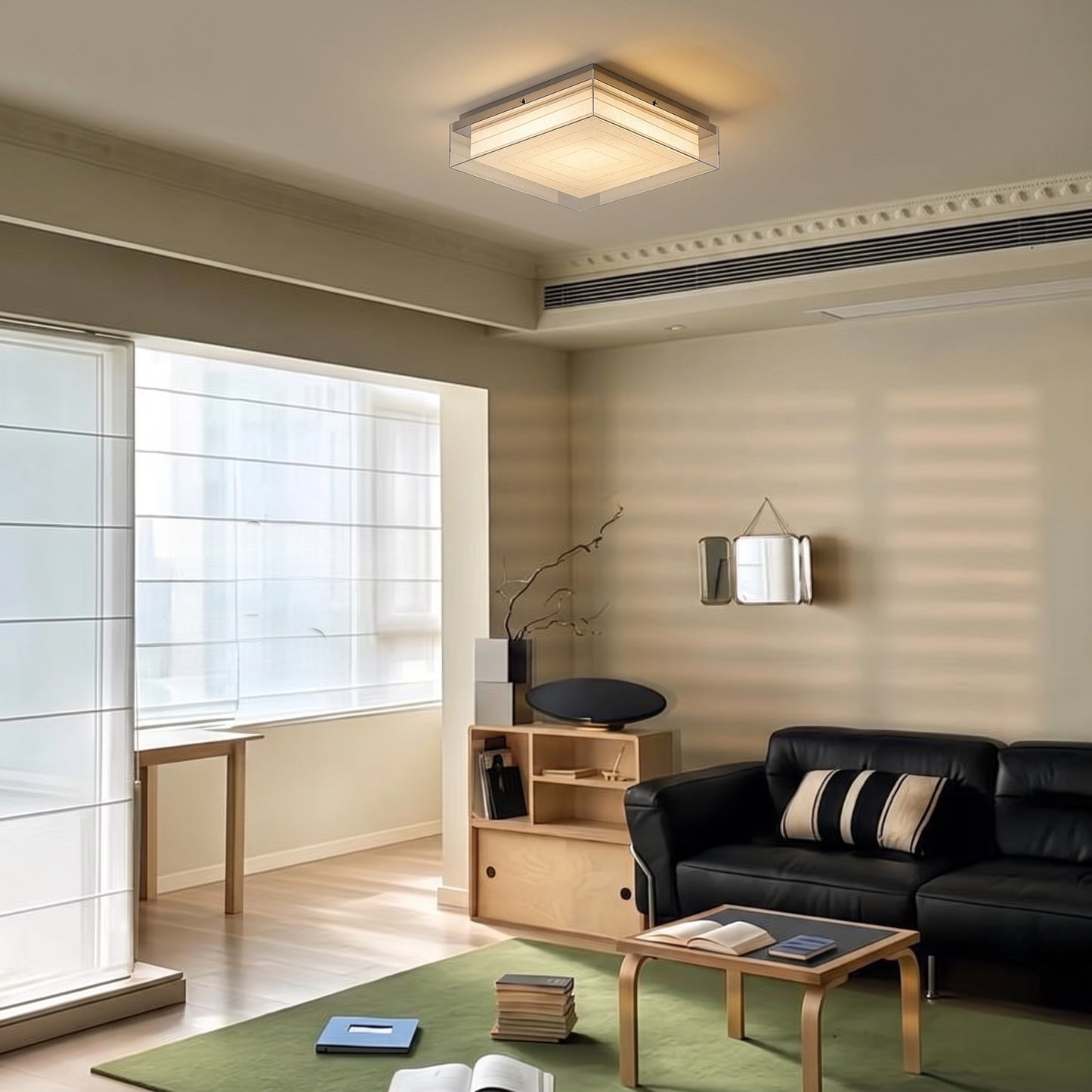 Layered Square Acrylic Flush Mount