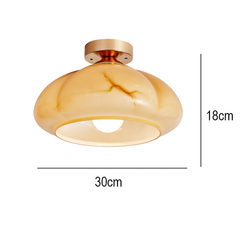 Amber Glass Flower Ceiling Lamp