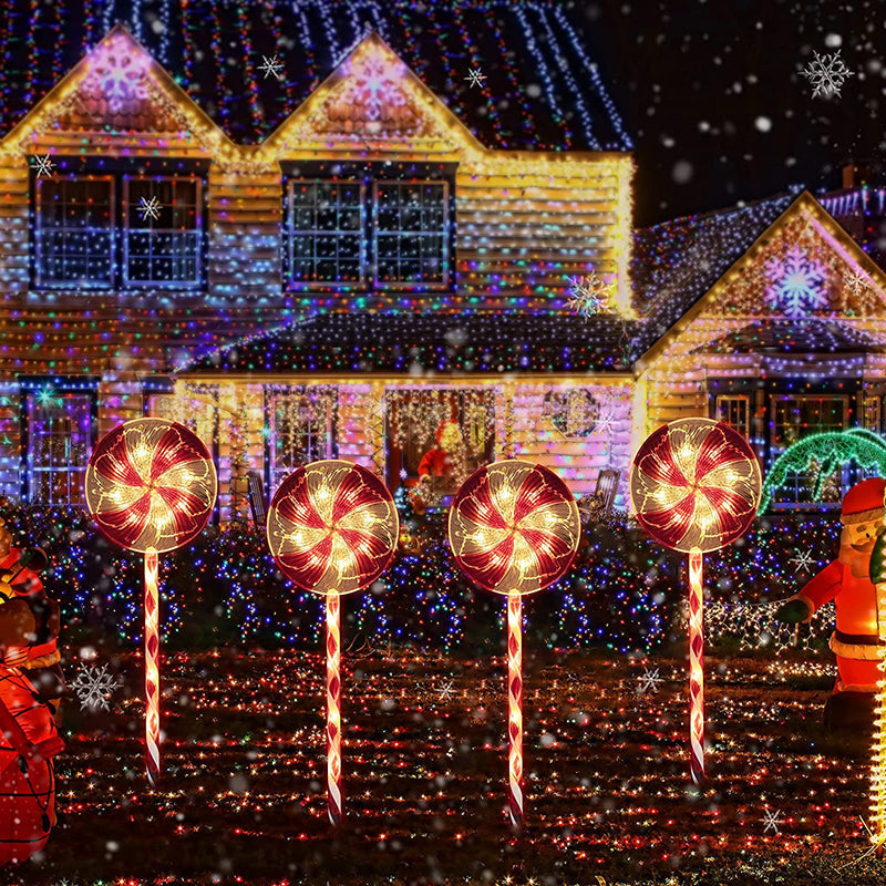 Candy Cane Christmas Path Lights