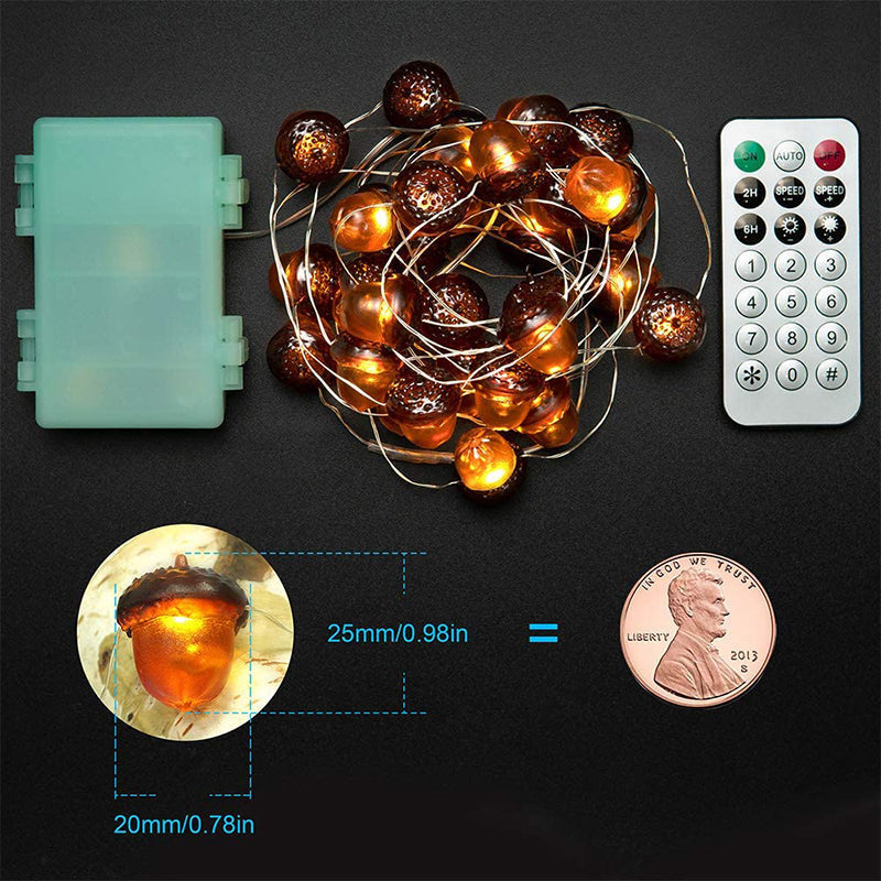 Acorn Harvest String Lights, Battery