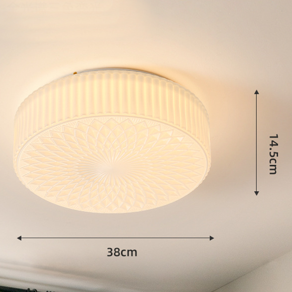 Retro Nostalgia Milky White Art Glass Ceiling Light