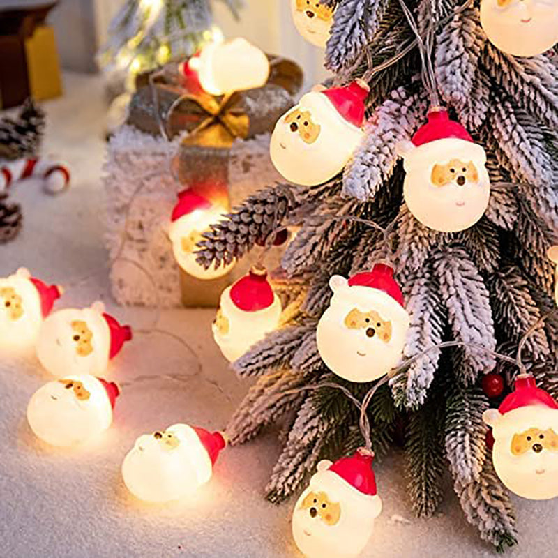 Snowman and Santa Christmas String Lights