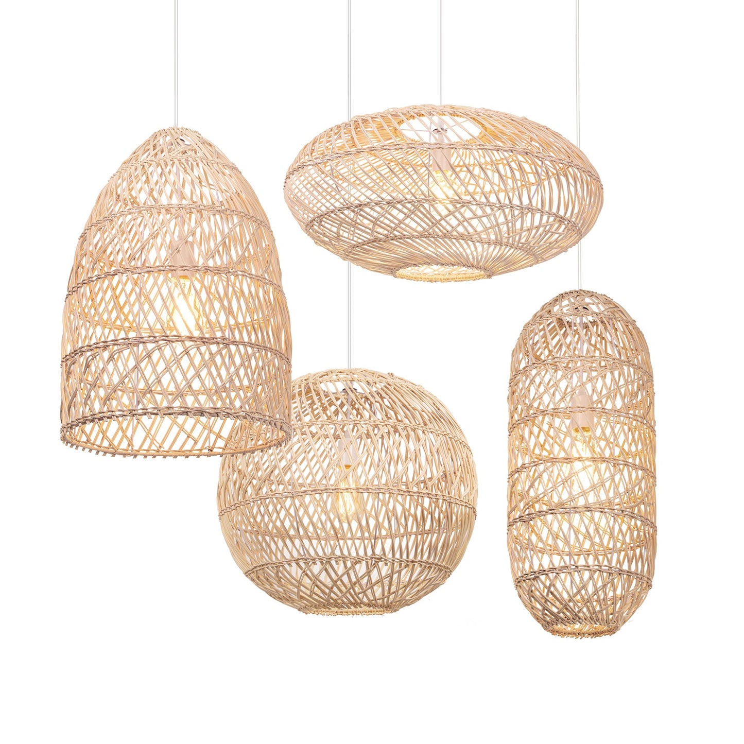 Rattan Woven Lantern Chandelier