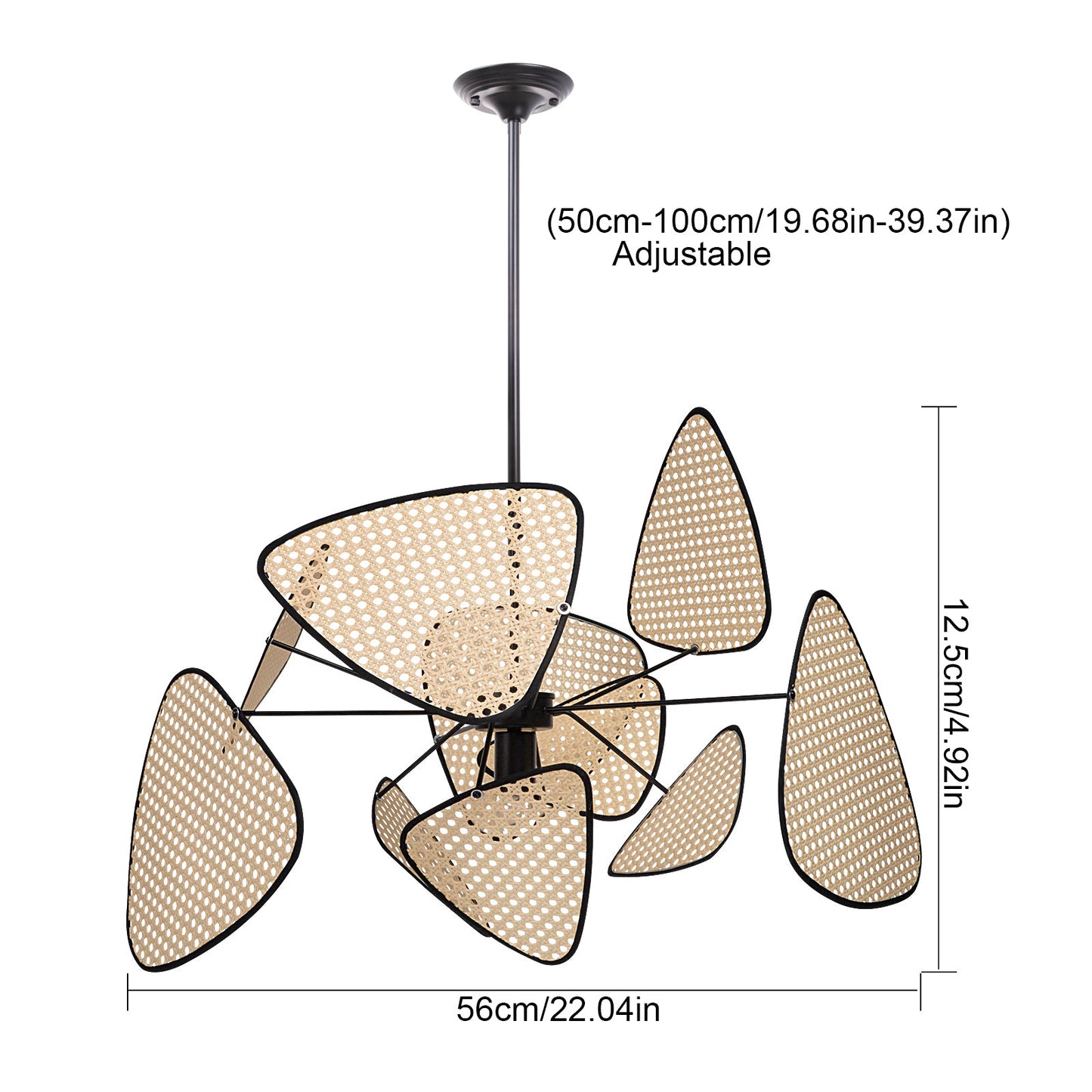 Cane Webbing Screen Chandelier