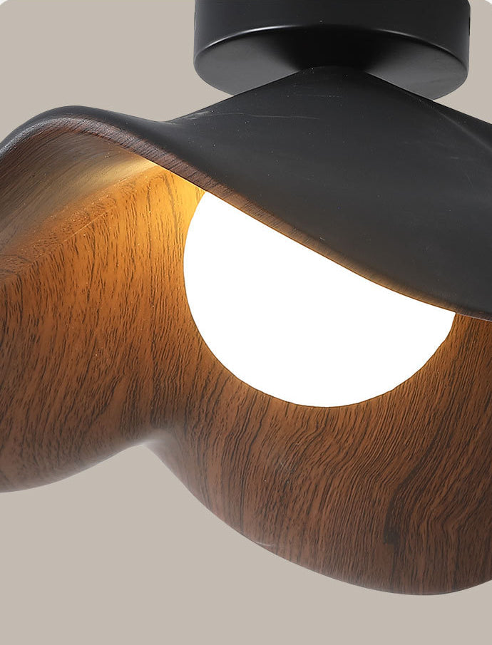 Retro Wood Grain Ceiling Light
