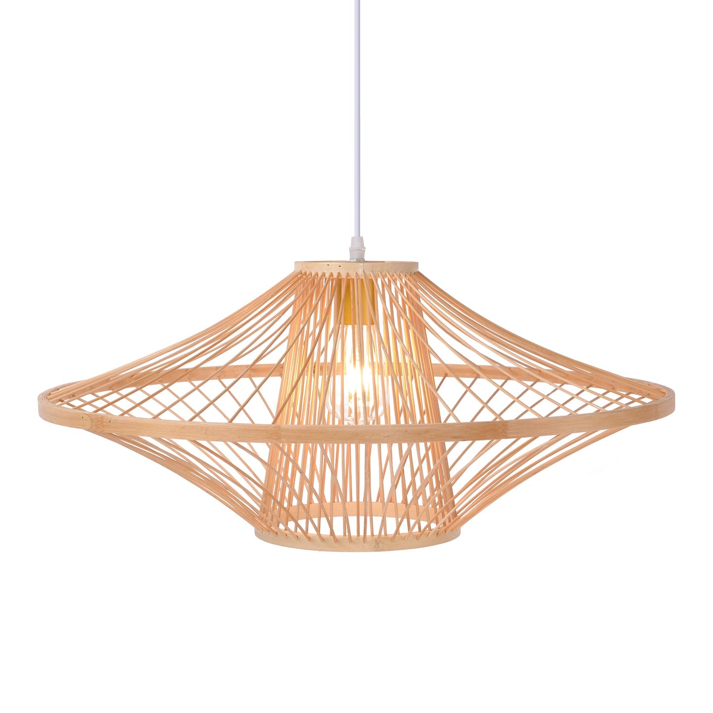 Architectural Bamboo Saucer Pendant