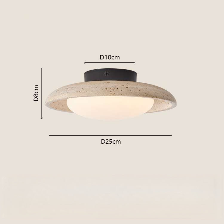 Yellow Travertine Stone Ceiling Light
