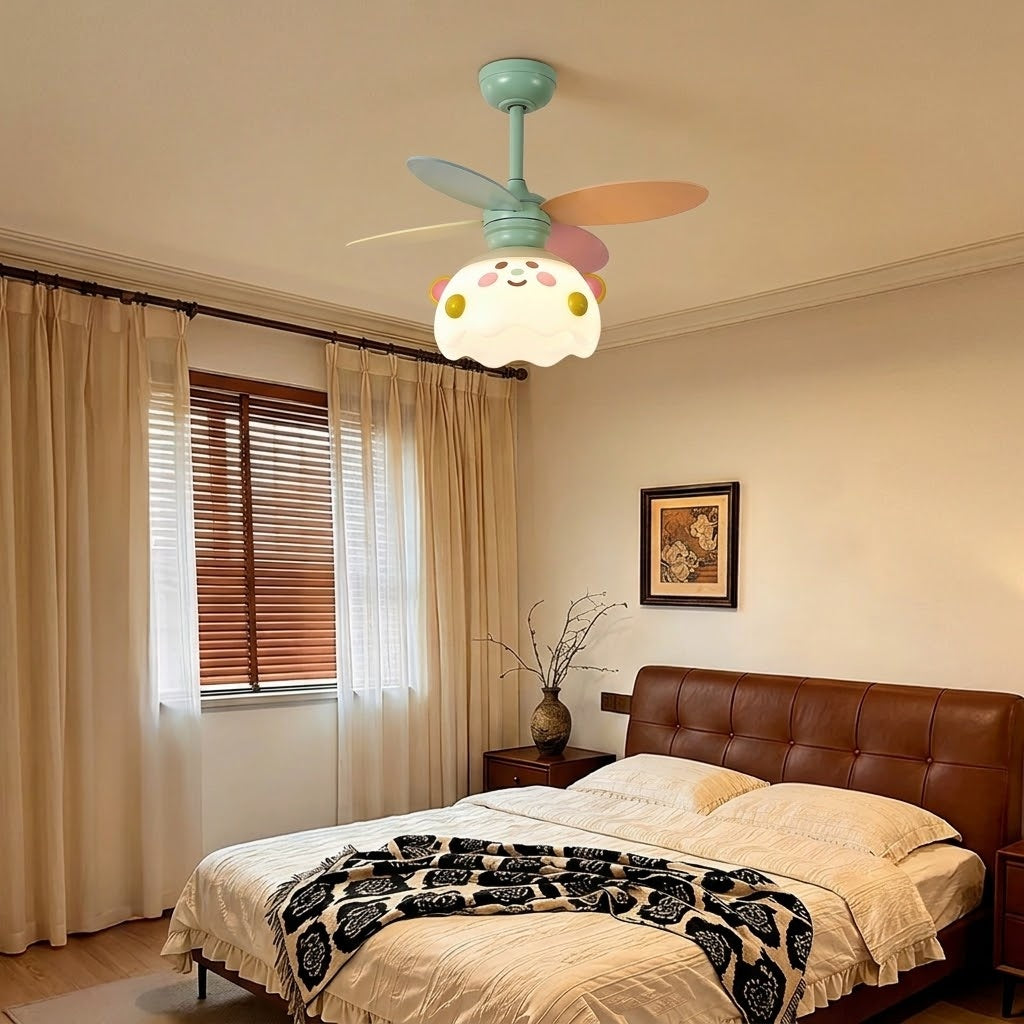Kids Bear Ceiling Fan with LED Light