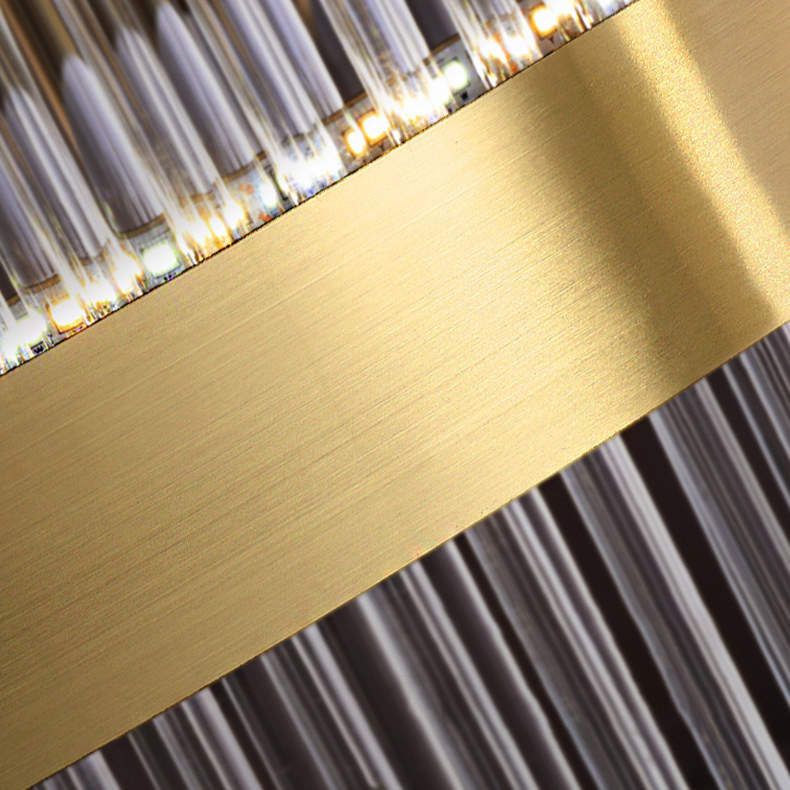 Crystal Wave Chandelier in Brushed Gold