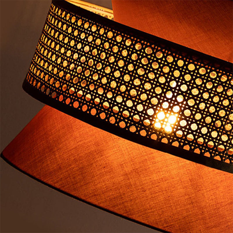 Hand-Woven Bamboo LED Pendant Light