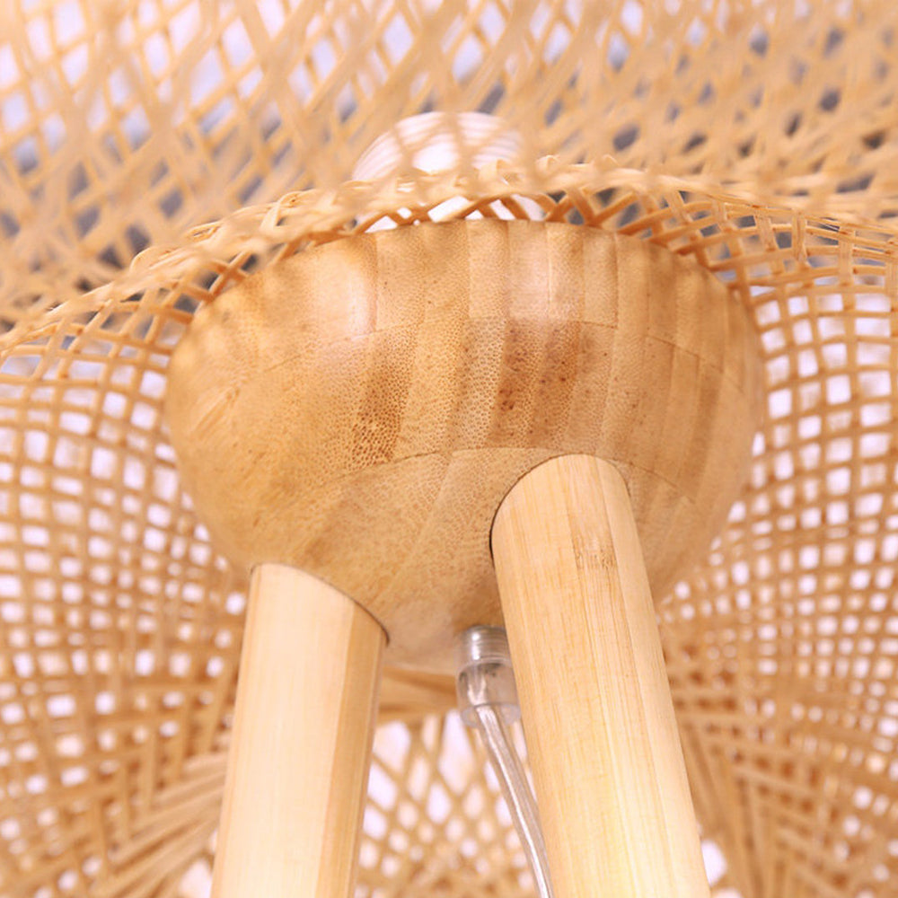 Hand-Knitted Bamboo Floor Lamp
