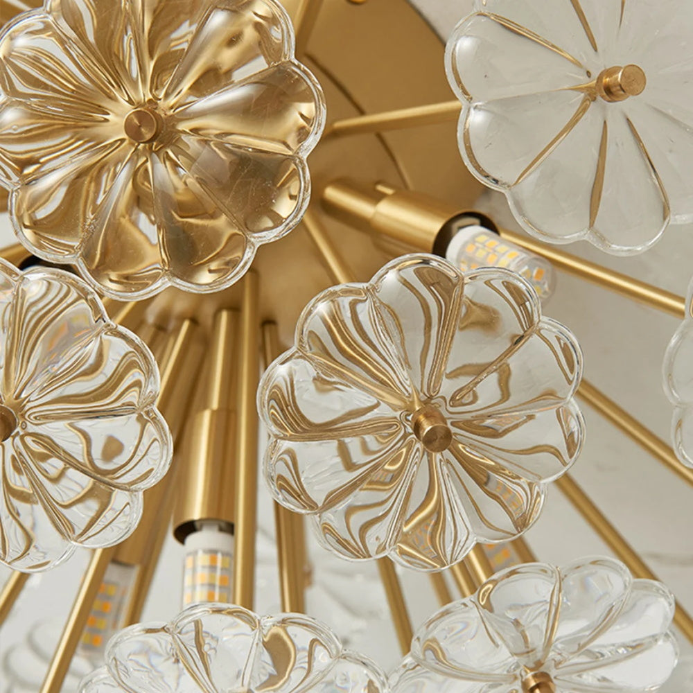 Crystal Flower Starburst Flush Mount