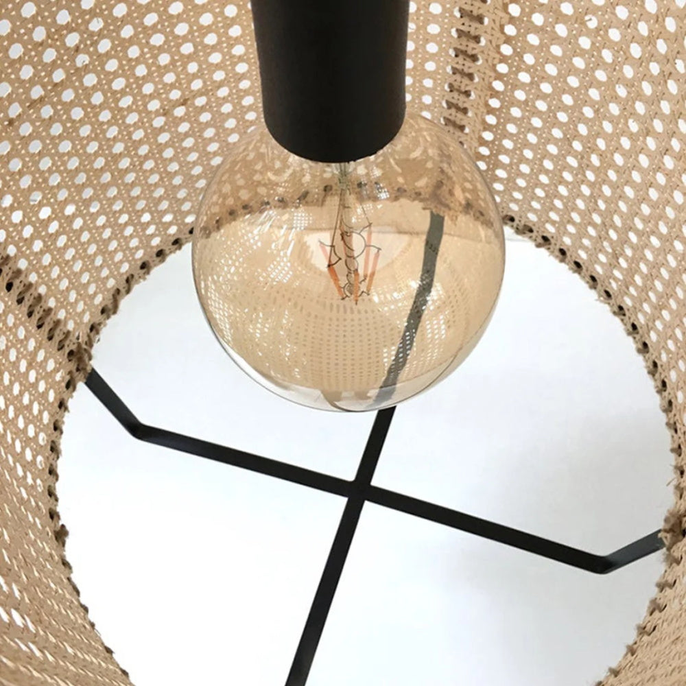 Boho Rattan and Jute Rope Pendant