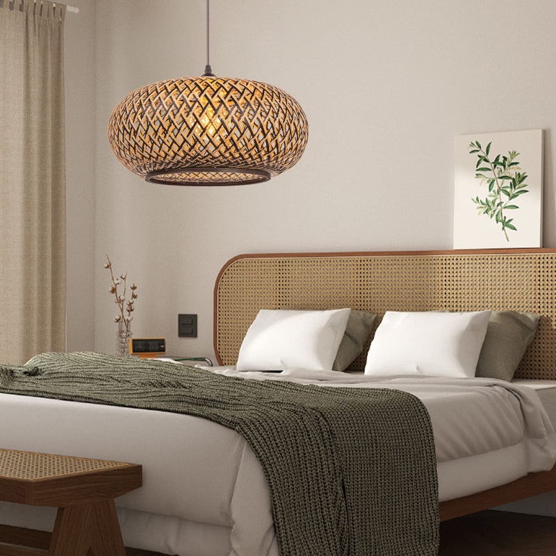 Boho Bamboo Coastal Pendant Light