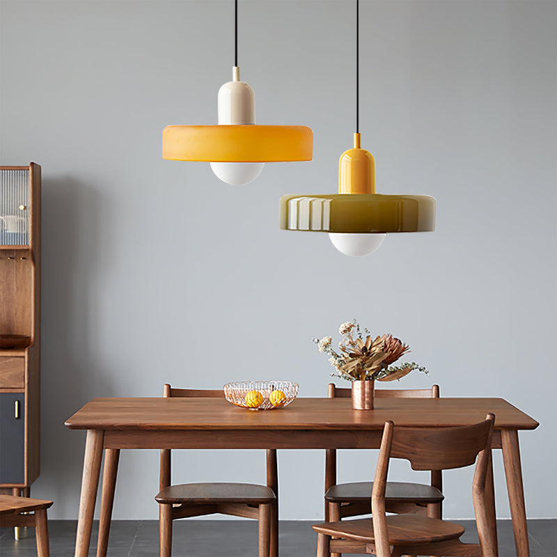 Colourful Glass Brim Shade Pendant