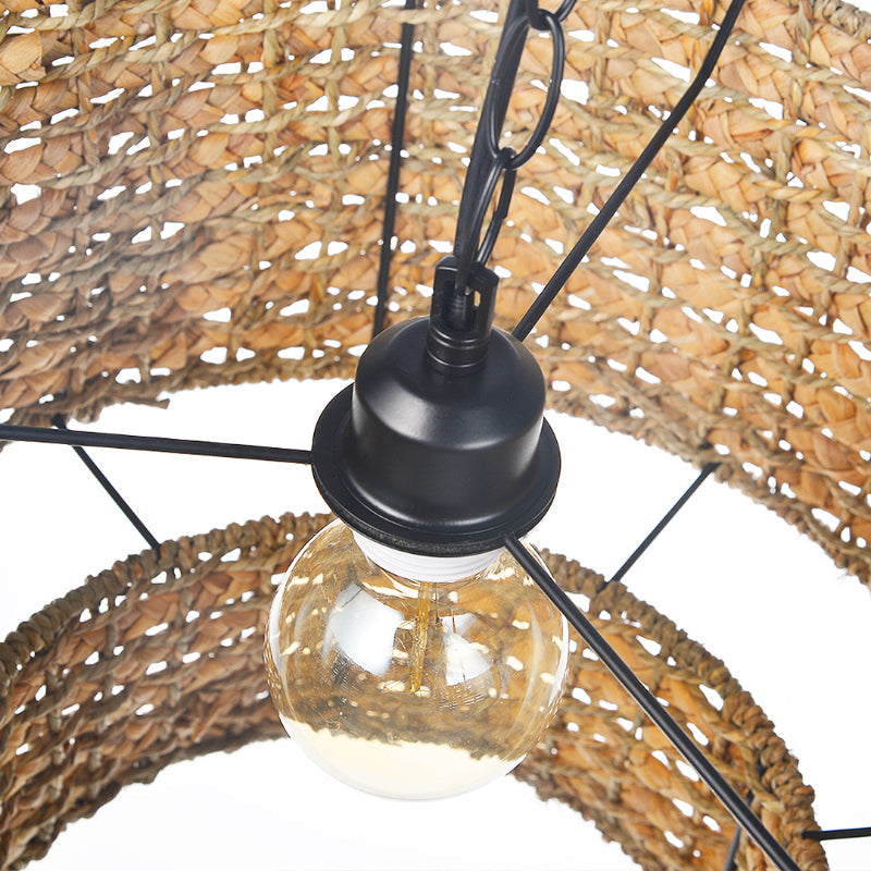 Natural Rattan Drum Pendant Light