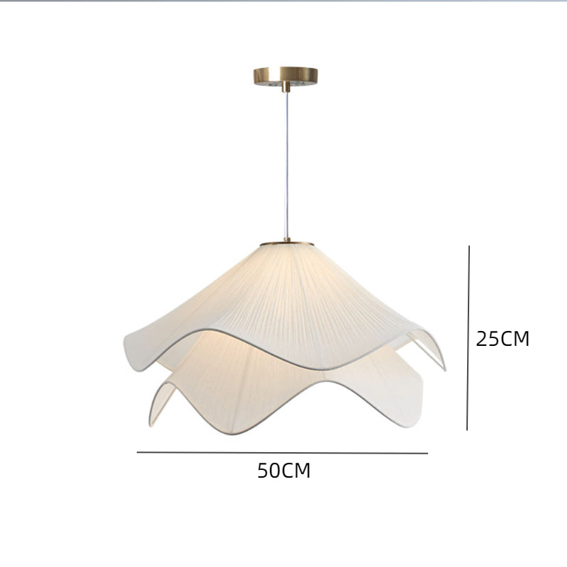 Pleated Flower Petal Pendant Light
