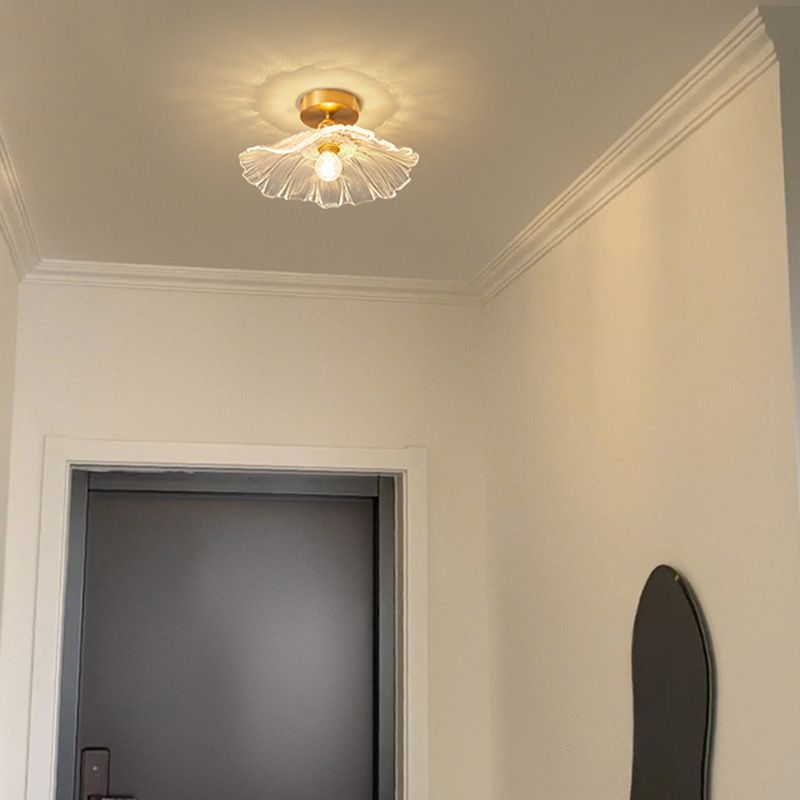 Gold Frosted Glass Flower Ceiling Light