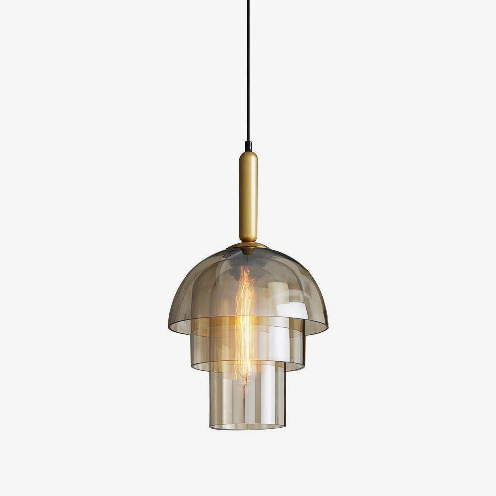 Double Glass Dome Cognac Pendant