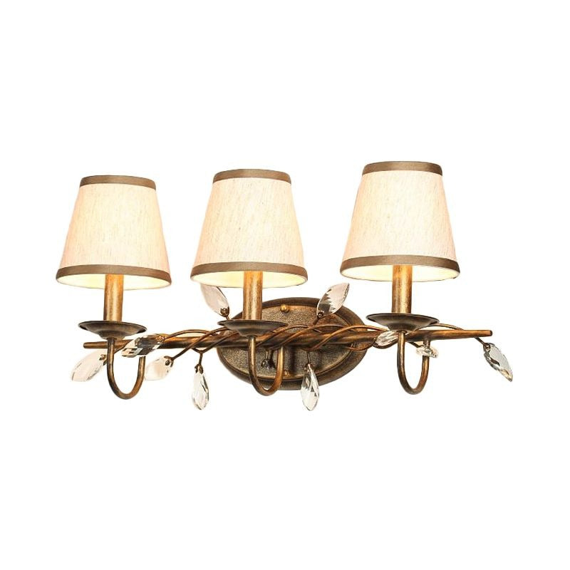 Tapered Fabric Vanity Wall Light