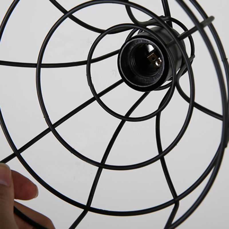 Black Minimalist Cage Pendant Light