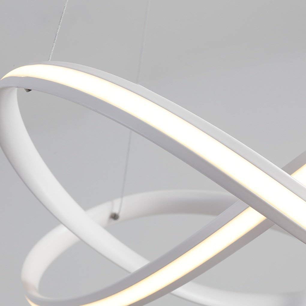 Dimmable Acrylic Ring Chandelier in White