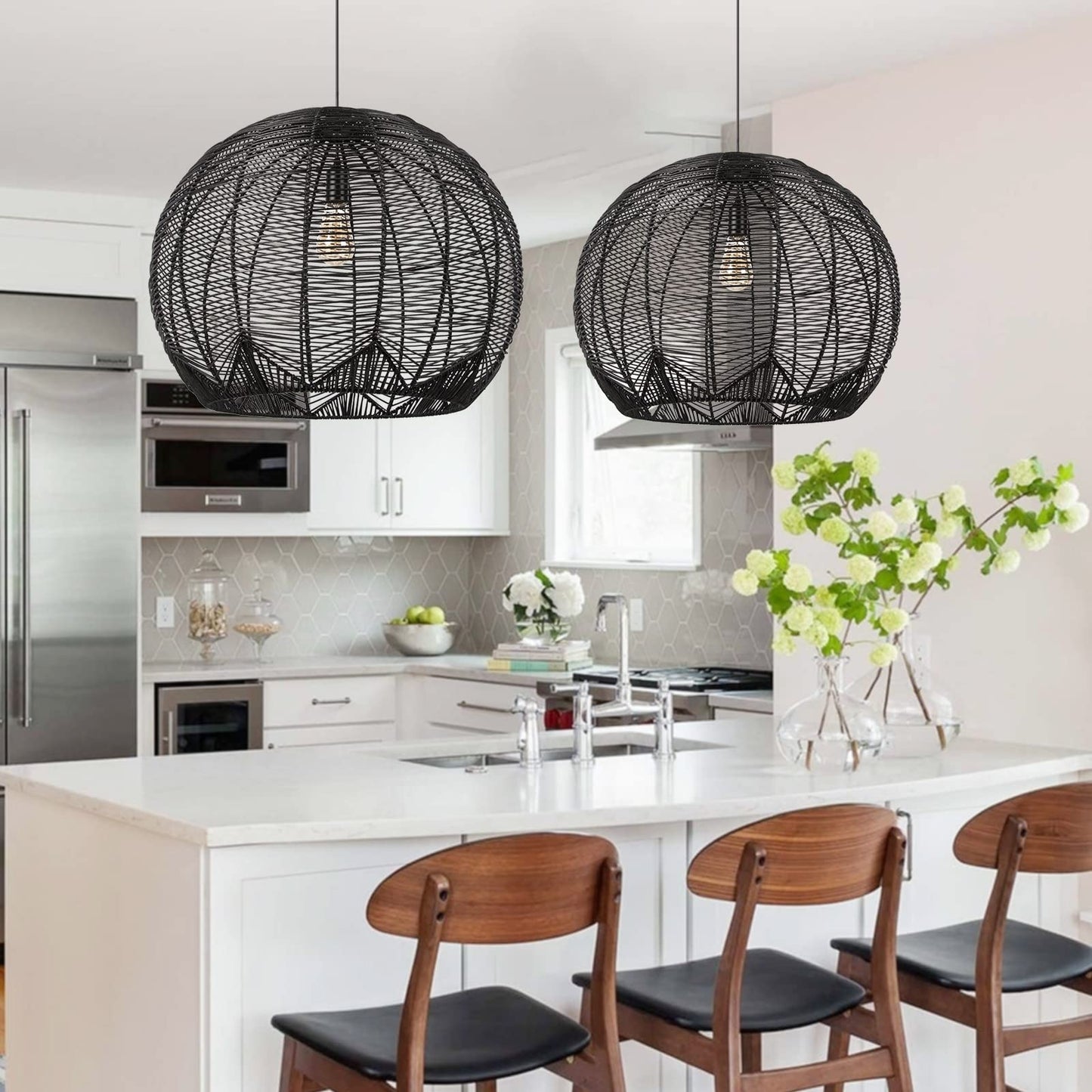 Japanese Rattan Woven Pendant Shade