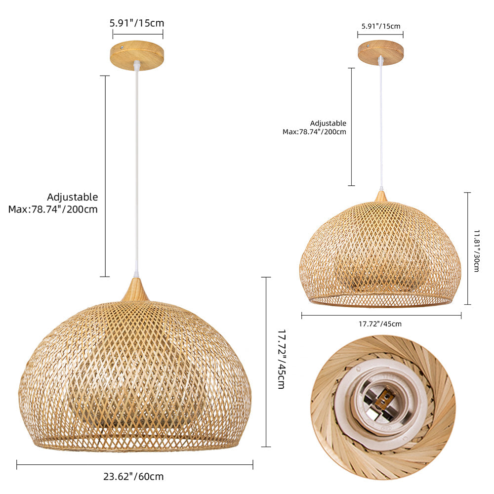 Double-Layer Hand-Woven Bamboo Pendant