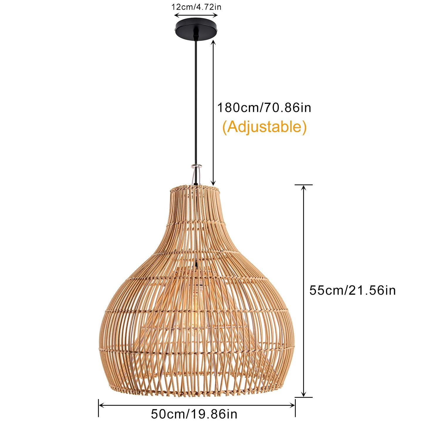 Rattan Gourd Pendant Light