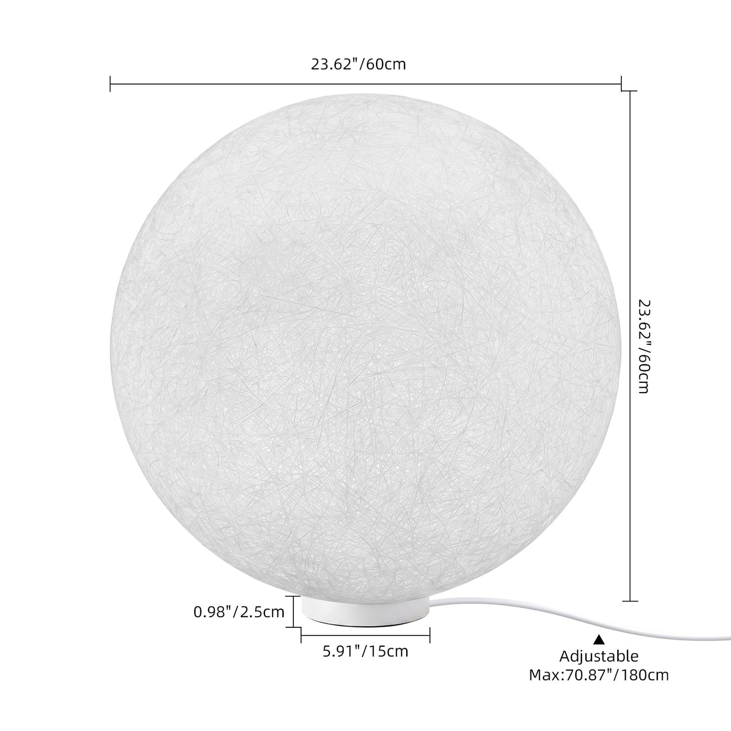 Hemp Fibre Moon Globe Lamp