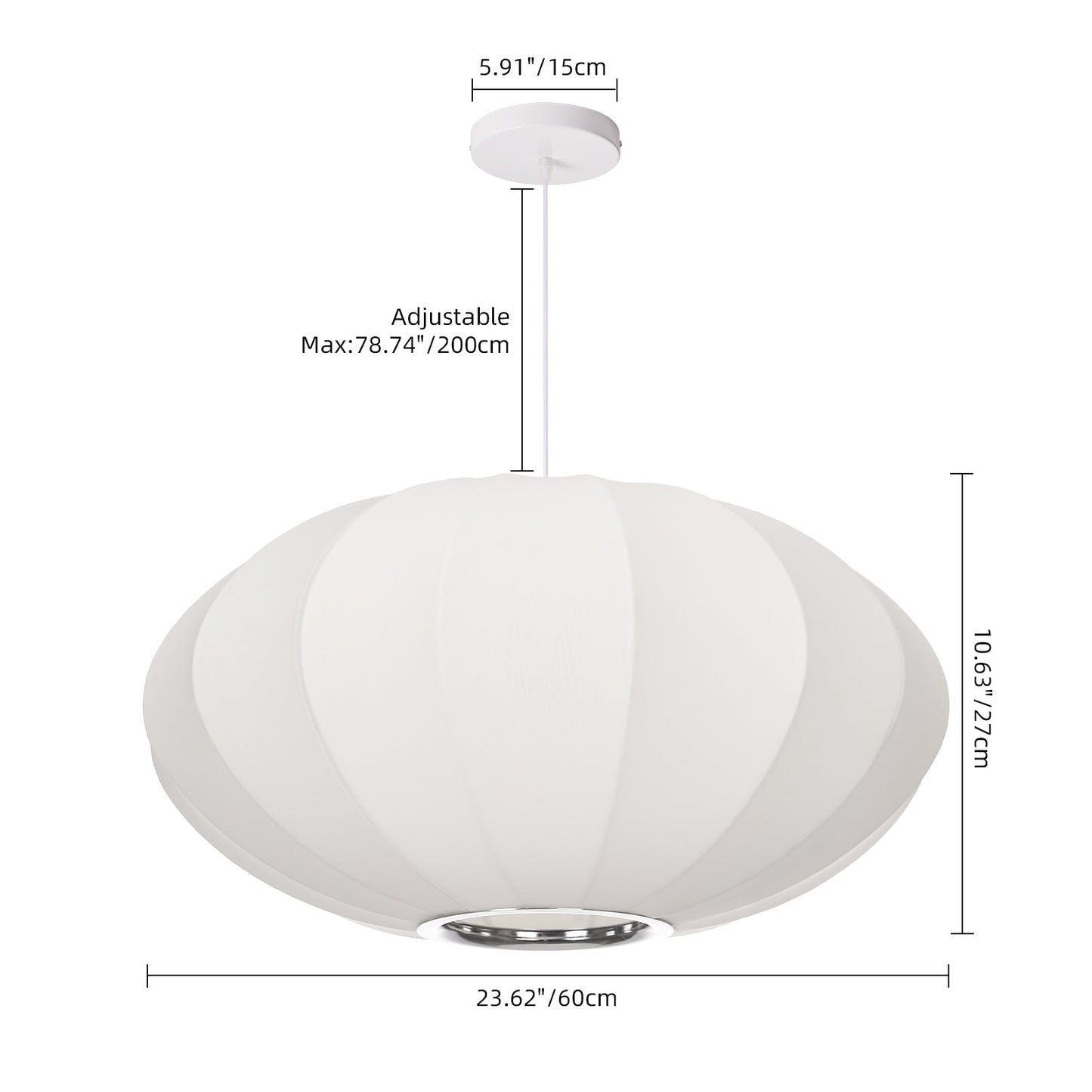 Silk Bubble Saucer Pendant Light
