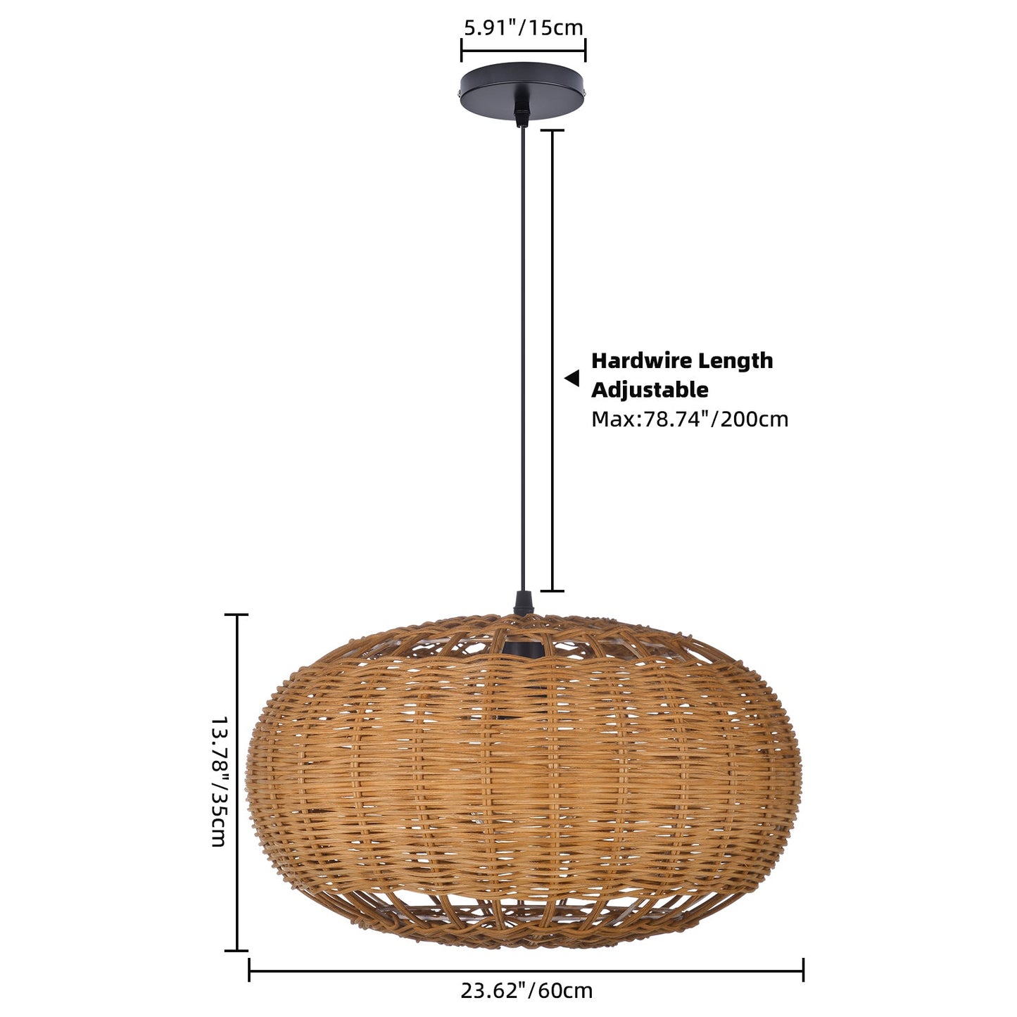 Wabi-Sabi Rattan Chandelier