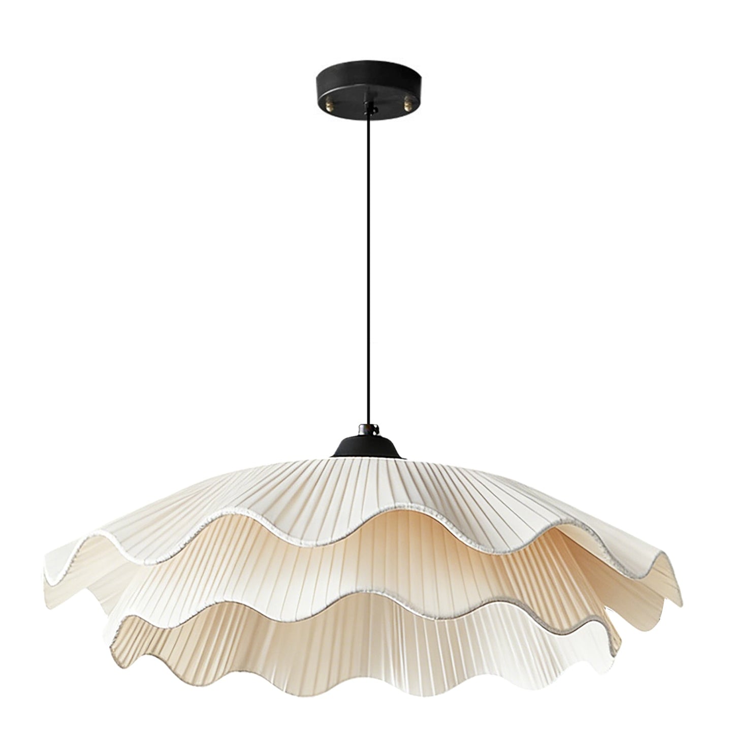 Two-Tier Pleated Lotus Pendant Light