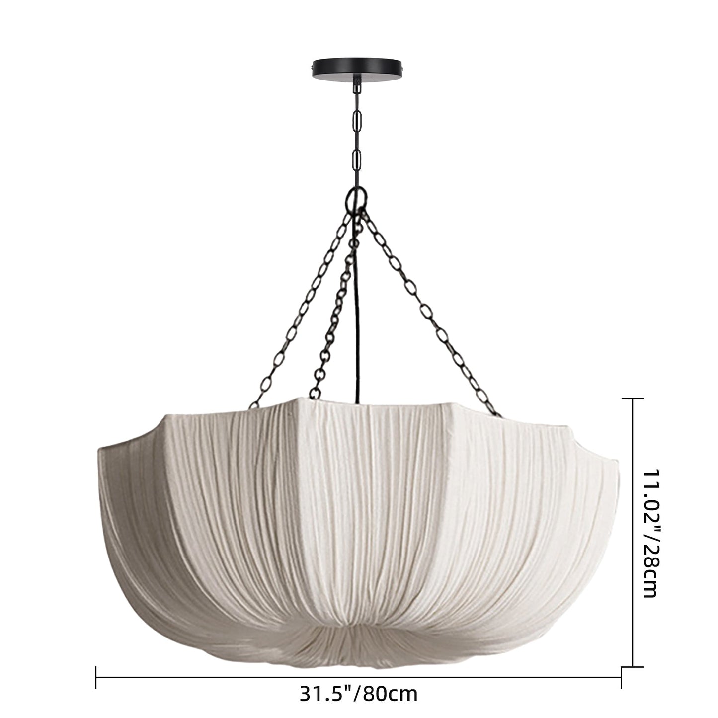 Pleated Parasol Fabric Chandelier