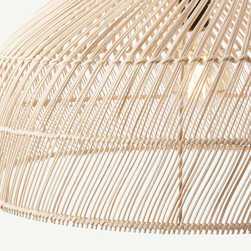 Rattan Bell Shape Pendant Fixture