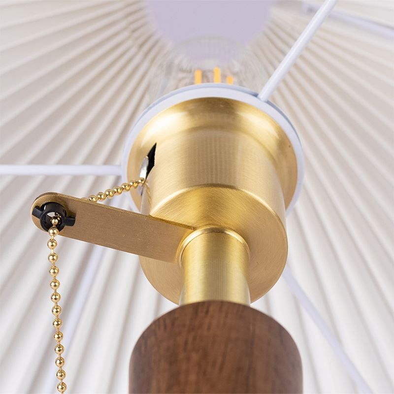 Japanese Wood and Fabric Desk Lamp