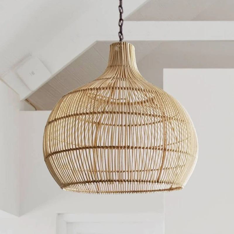 Country Rattan Woven Dining Pendant