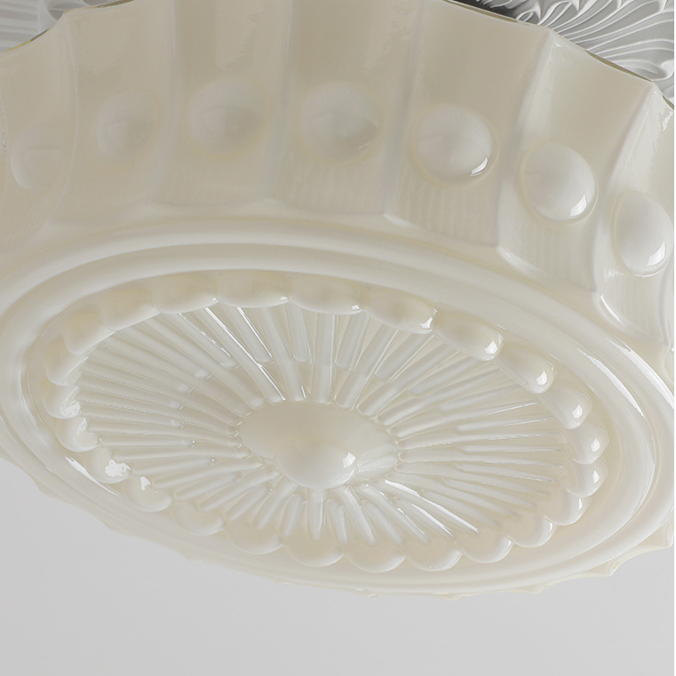 Hobnail Milk Glass Flush Mount Light