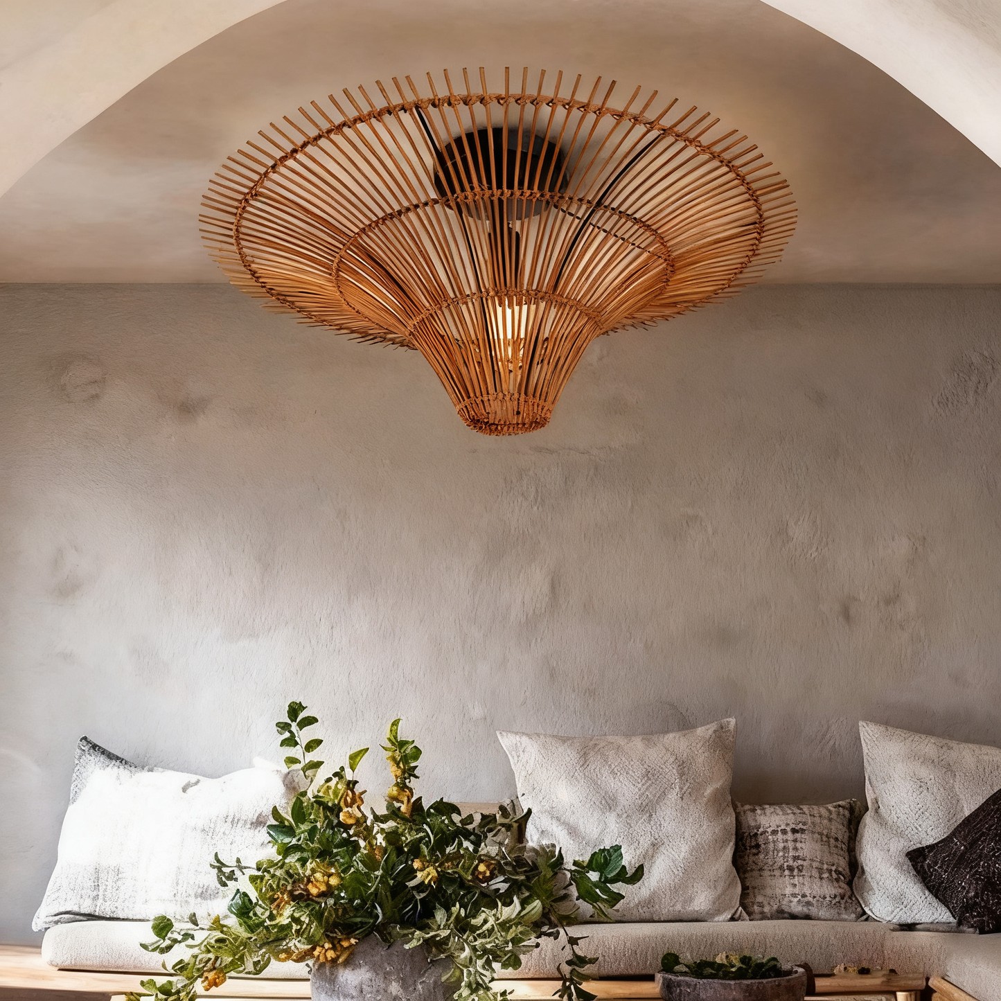 Modern Large Rattan Woven Lampshade