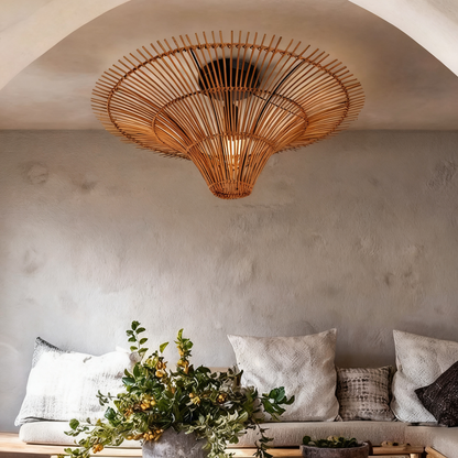 Modern Large Rattan Woven Lampshade