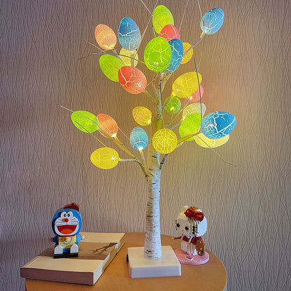 Lighted Birch Tree with 24 Pieces Easter Egg Ornaments-[Modern pendant lighting for bedroom and living space]-Demolights UK