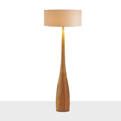 Wood Base Study Desk and Floor Lamp