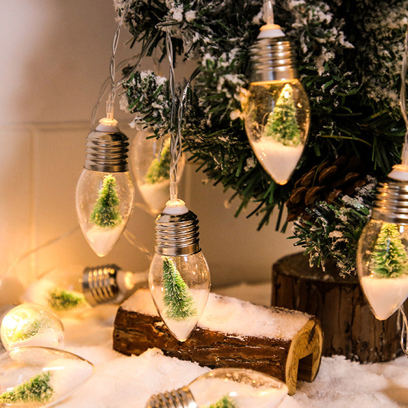 Christmas Tree Snow Globe String Lights-[Modern pendant lighting for bedroom and living space]-Demolights UK