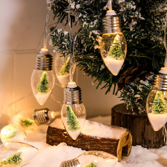 Christmas Tree Snow Globe String Lights-[Modern pendant lighting for bedroom and living space]-Demolights UK