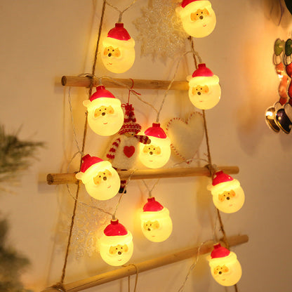 Snowman and Santa Christmas String Lights