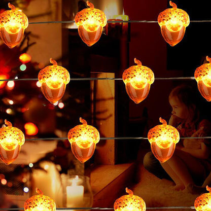 Acorn Harvest String Lights, Battery