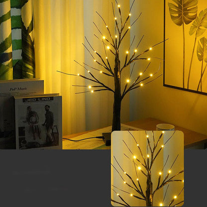 Lighted Maple and Pumpkin Autumn Tree