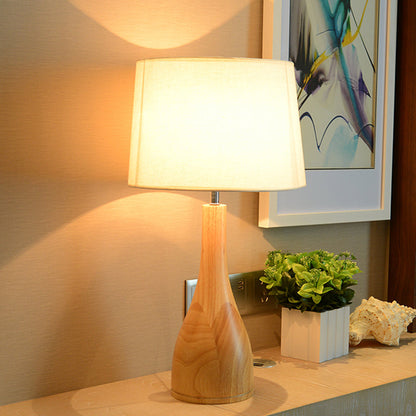 Wood Base Study Desk and Floor Lamp