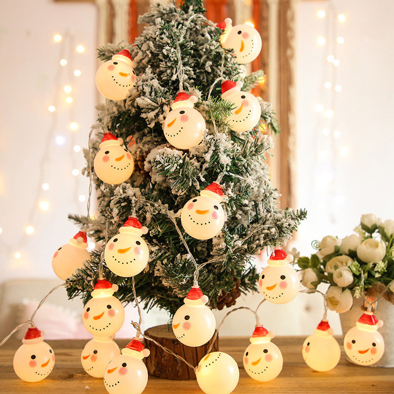 Snowman and Santa Christmas String Lights